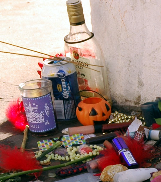 Halloween Offerings at Marie Laveau's tomb. New Orleans.