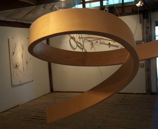 Bent wood sculpture in progress, by Clark Maxwell. (click to enlarge)